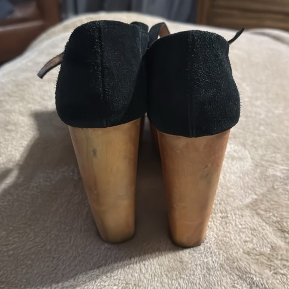 Jeffery Campbell Daisies From Anthropology Black Platform Wedge Heels - Picture 7 of 12